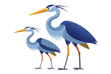 Obraz premium Heron Bird Icon Vector Simple Flat Design Illustration for Nature and Wildlife