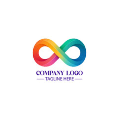 Colorful Infinity Logo for Company: A vibrant, multicolored infinity symbol serves as a sleek logo, representing endless possibilities and creative solutions for any company.