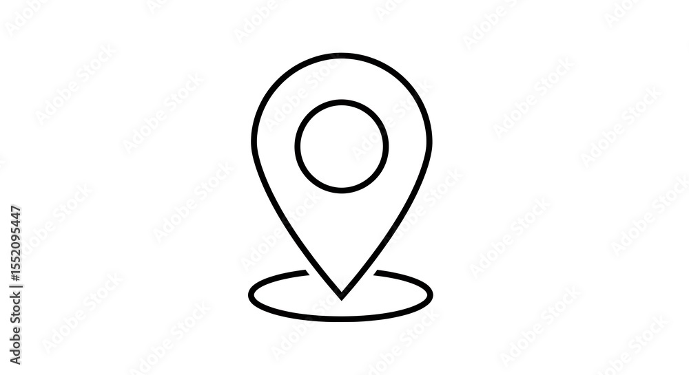 Poster showing map pin location simple line icon