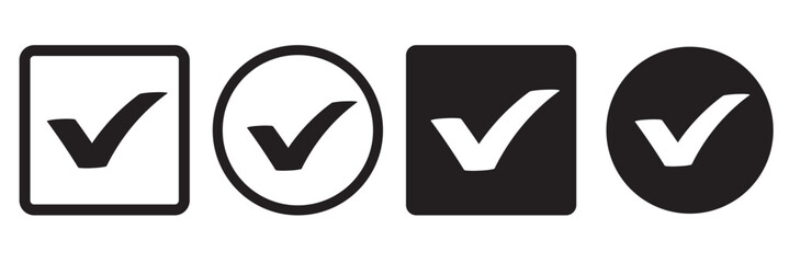  Check box icon with correct, accept checkmark icons tick box checked. Approve symbol. Check mark icon vector design. black check mark icon. black tick symbol. Vector check icon