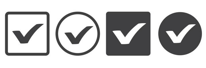  Check box icon with correct, accept checkmark icons tick box checked. Approve symbol. Check mark icon vector design. black check mark icon. black tick symbol. Vector check icon
