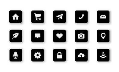 Modern Business and Technology Icon Pack – Home, Shopping Cart, Call, Eco, Media & User Interface Symbols