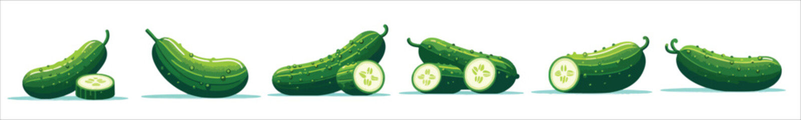 Vector set of cucumbers