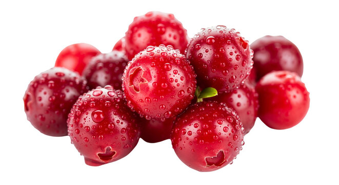 Fresh Cranberries isolated on white background. American food