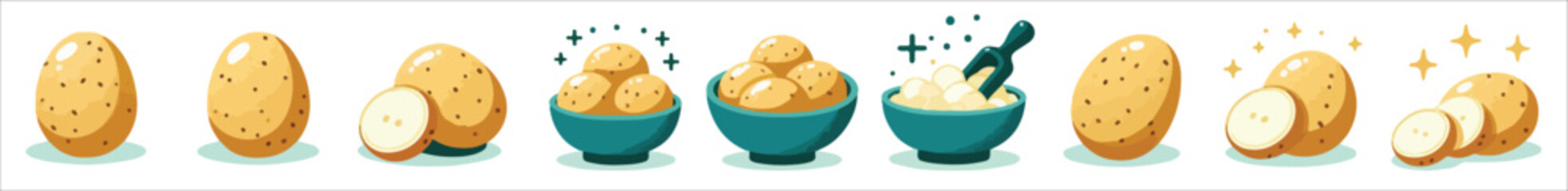 Vector set of potatoes