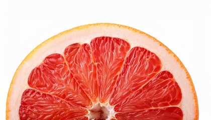 half of grapefruit fruit slice isolated on white