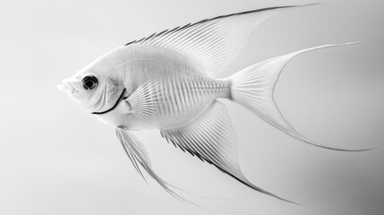 Examining the graceful angelfish a comprehensive outline of its flowing features in aquatic environments from a close-up perspective