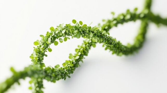 Captivating close-up of a green plant resembling dna design indoor space nature photography minimalist background macro view plant design concept