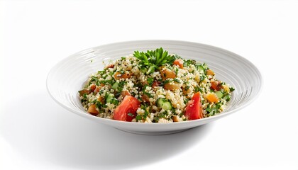 Delicious Tabbouleh Salad Parsley, Tomatoes, Cucumber, and Bulgur