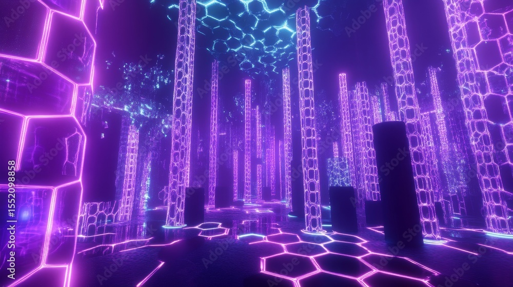 Poster navigating dynamic digital cyberspace a futuristic multimedia experience of technological innovation