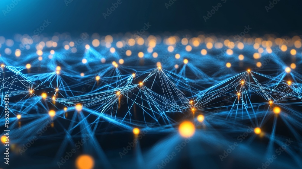 Poster exploring digital connectivity neon data streams in cyberspace virtual environment futuristic perspe