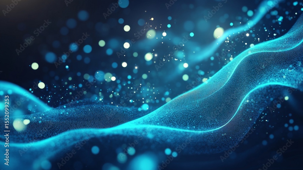 Poster exploring digital health innovations in an abstract particle environment visual insights for technol