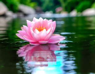 Pink Peony on Still Water
