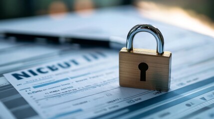 Naklejka premium Securing your savings digital lock on account screen banking interface online environment financial security concept