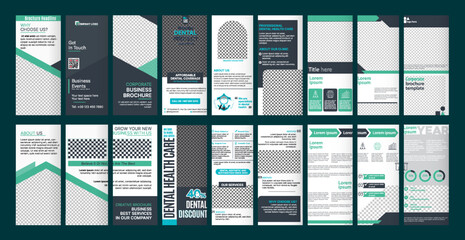 Modern Corporate Brochure and Flyer Template Set – Professional Business Design Layouts with Geometric Elements, Placeholders, and Editable Text

