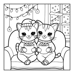 cute animal coloring pages isolated