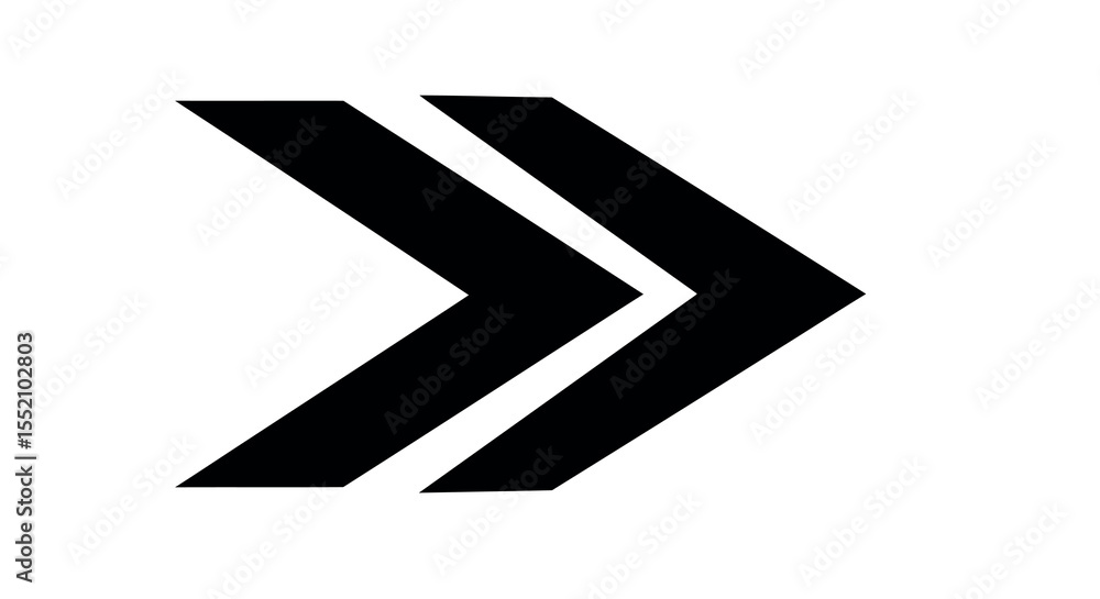 Poster sleek double arrow design for modern navigation and interface graphics vector illustration