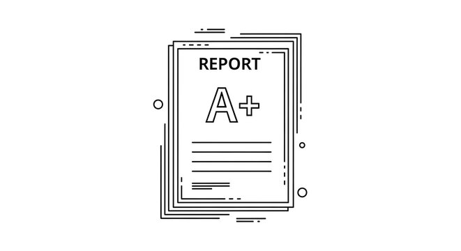 Showing an Excellent Report Card with a Grade a Plus