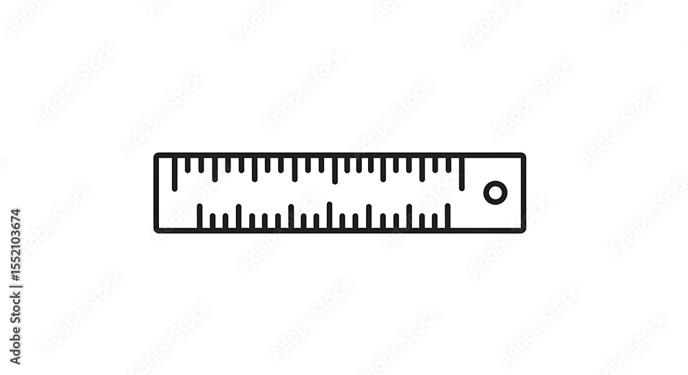 Poster measuring with ruler flat design for precision tooling
