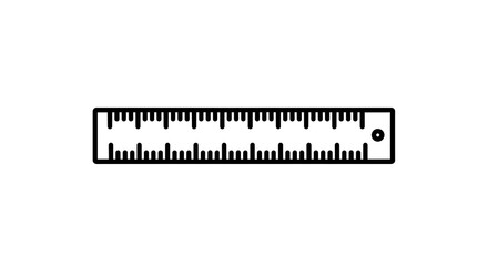 Measuring Ruler Icon Straightedge Tool for Dimension Illustration
