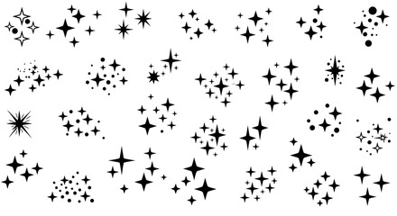 Abstract starry night: celestial elements for graphic design vector illustration