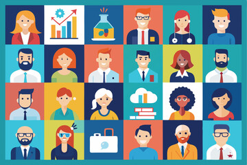 Business professionals engaged in teamwork and collaboration in a modern office environment during a productive workday