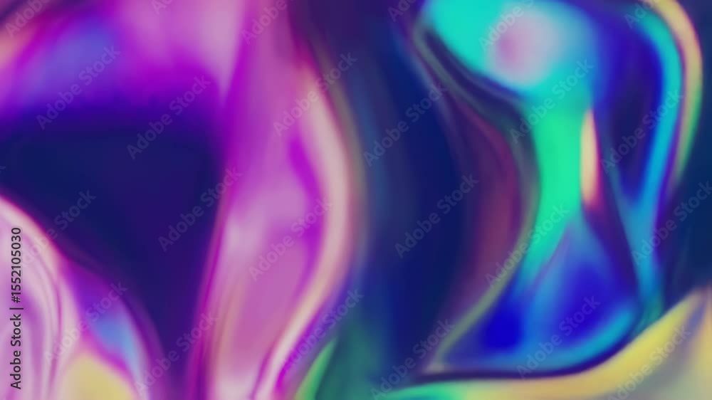 Poster Abstract holographic fluid texture loop with vibrant iridescent colors in motion, flowing pattern. Generated AI