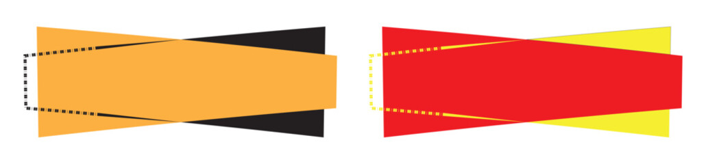 Creative red and orange text box banner vector