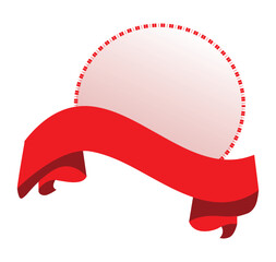 Red transparent ribbon banner vector