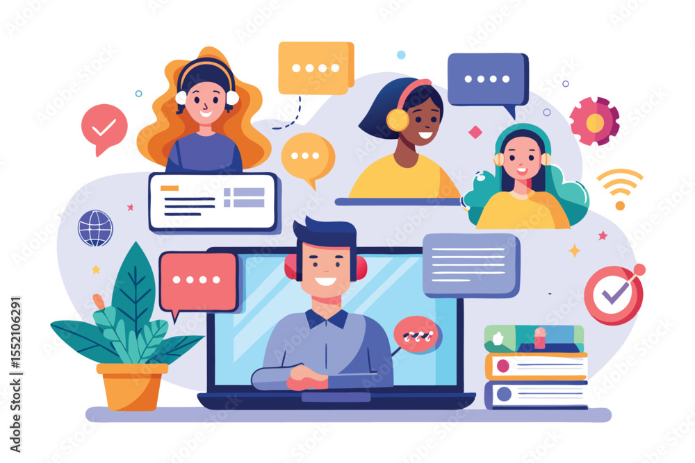 Poster online customer support and service management with team collaboration and communication tools from 