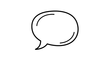 Speech Bubble Icon Isolated on White, Simple Outline
