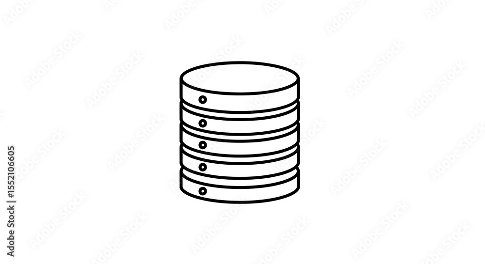 Poster stack of round elements outline on white background