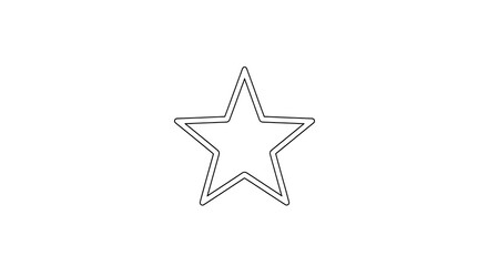 Obraz premium Outlined Star Shape Simple Design on White Background