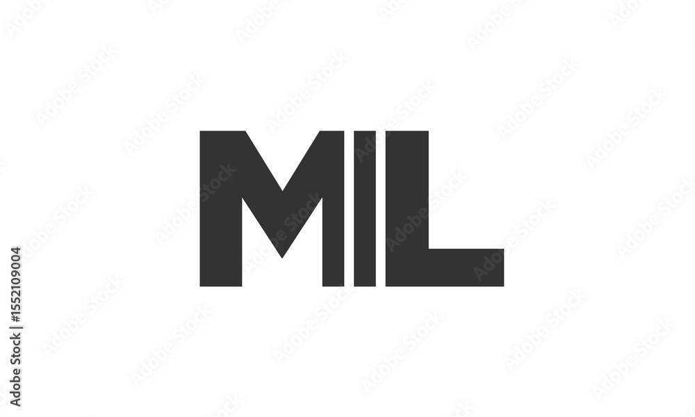 Poster mil logo design template with strong and modern bold text. initial based vector logotype featuring s