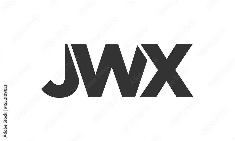Poster jwx logo design template with strong and modern bold text. initial based vector logotype featuring s