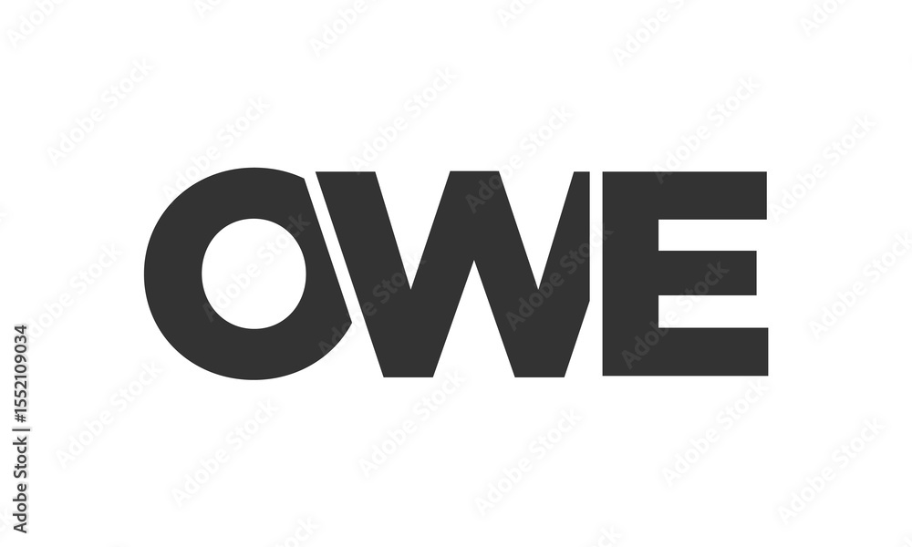 Poster owe logo design template with strong and modern bold text. initial based vector logotype featuring s