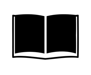 Book silhouette vector, Open book icon vector, Book clipart, Open book black silhouette vector