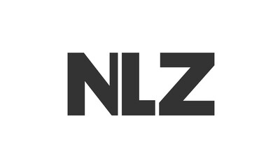 NLZ logo design template with strong and modern bold text. Initial based vector logotype featuring simple and minimal typography. Trendy company identity.