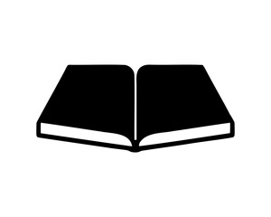 Book silhouette vector, Open book icon vector, Book clipart, Open book black silhouette vector