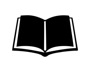 Book silhouette vector, Open book icon vector, Book clipart, Open book black silhouette vector