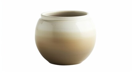 Ceramic Zen Jar Smooth Matte Ombre Beige White Tranquil