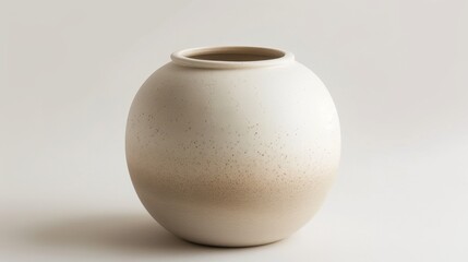 Ceramic Zen Jar Smooth Matte Ombre Beige White Tranquil