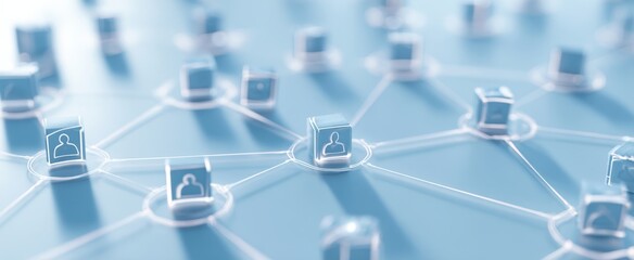 The digital network showcasing interconnected user icons and technology.