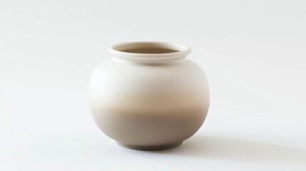 Ceramic Zen Jar Smooth Matte Ombre Beige White Tranquil