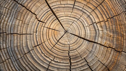 Close up view of weathered tree trunk annual growth rings showing weathered texture natural pattern
