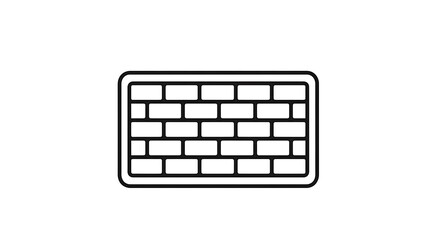 Brick Wall Outline Simple Construction Graphic Icon