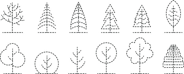 Minimalist Outline Leaves Vector Set – Hand-Drawn Thin Line Botanical Elements for Modern Natural Design