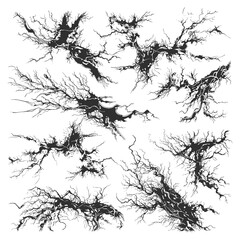 Spilled Buckets with Liquid Splash Sketch Illustration in Vintage Style