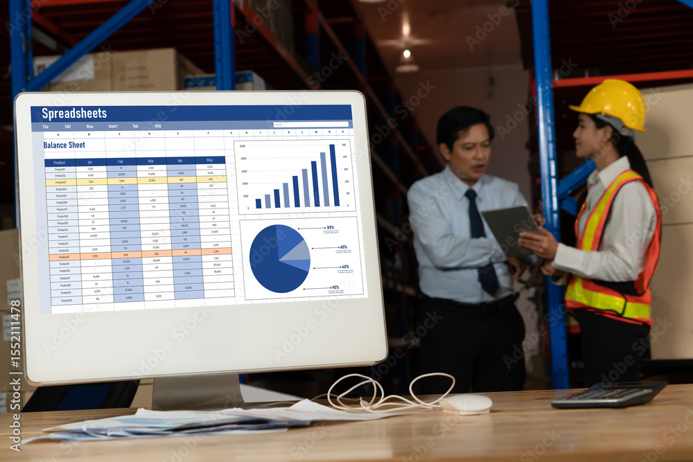 Poster spreadsheet document information financial startup concept. data and graphs in spreadsheet documents