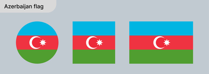 Azerbaijan Flag – Vector Illustration on Gray Background